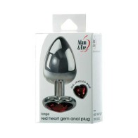 Adam & Eve Red Hearts Gem Large Anal Plug