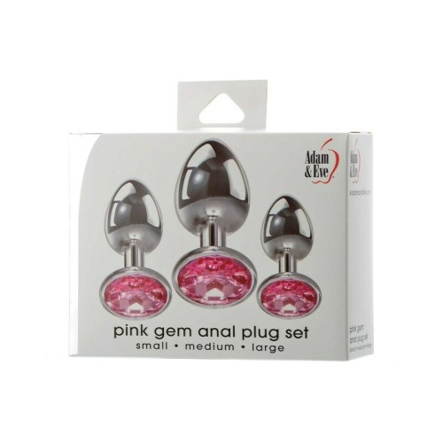 Adam & Eve Pink Gem Anal Plug Set for Beginners