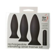 Kit de entrenamiento de plug anal vibrante recargable para principiantes