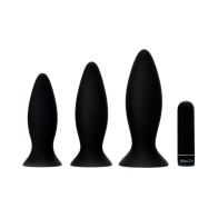 Kit de entrenamiento de plug anal vibrante recargable para principiantes