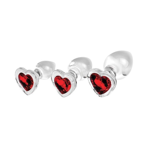 Adam & Eve Red Heart Gem Plug Set