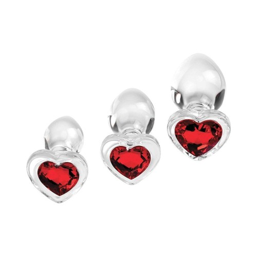 Adam & Eve Red Heart Gem Plug Set