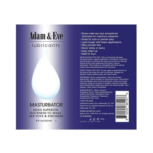 Lubricante para Masturbación Adam & Eve 8 oz