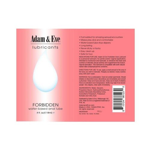 Experimenta Confort con el Lubricante Anal Adam & Eve Forbidden