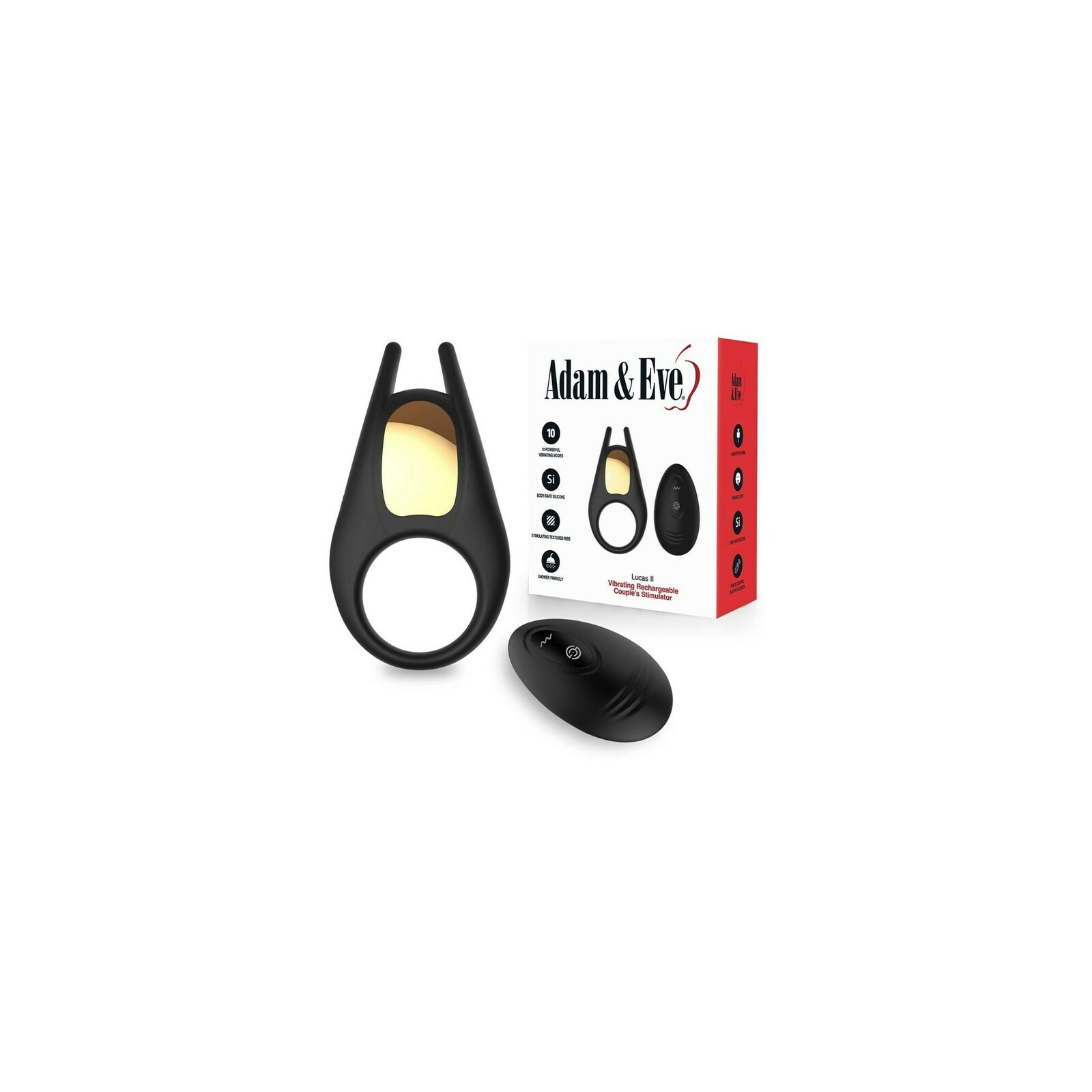 Adam & Eve Lucas II Vibrating Rechargeable Couple's Stimulator