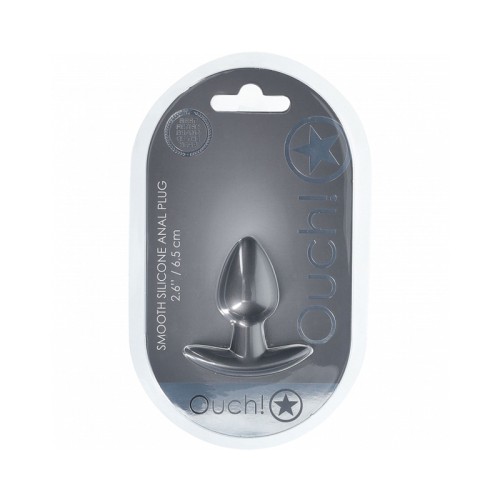 Ouch! Smooth Silicone Anal Plug Small 2.6 inch Gun Metal