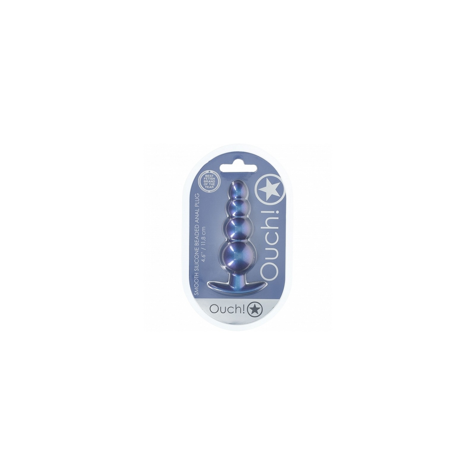 Plug Anal Beaded de Silicona Suave Ouch! 4.6 in.