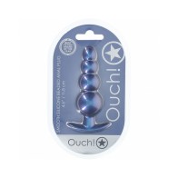 Ouch! Smooth Silicone Beaded Anal Plug 4.6 in.