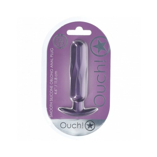 Ouch! Smooth Silicone Oblong Anal Plug Metallic Purple