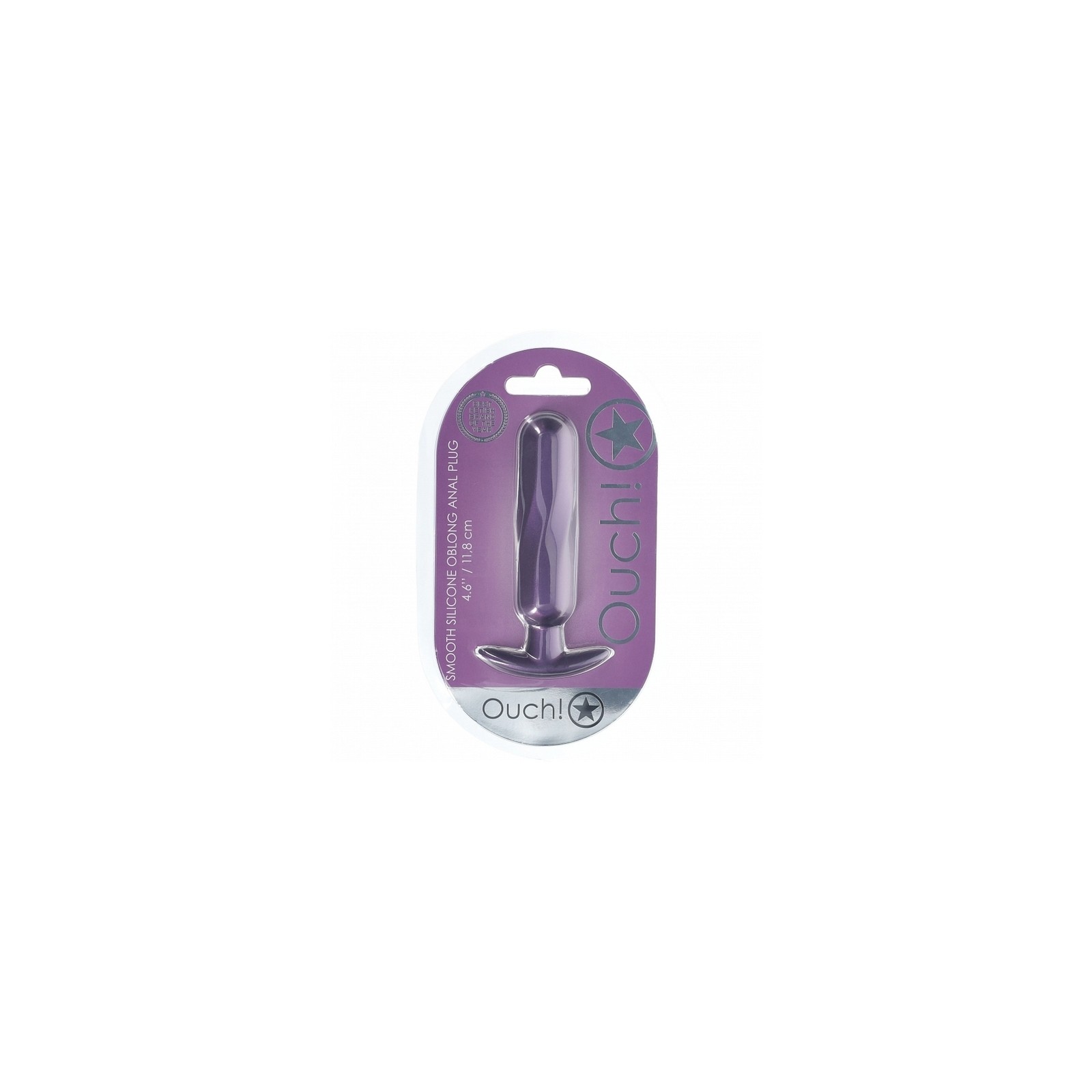 Ouch! Smooth Silicone Oblong Anal Plug Metallic Purple