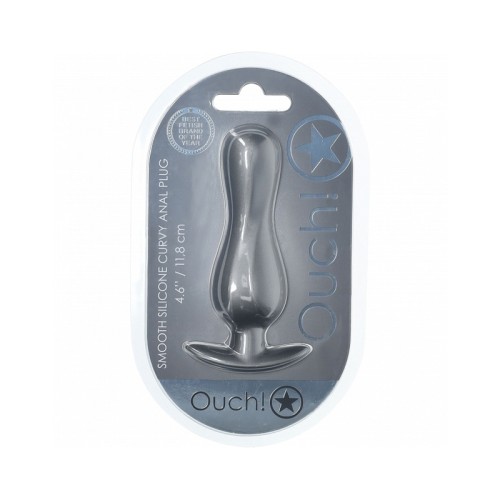 Plug Anal Curvo de Silicona Suave Ouch! 4.6 in. Metal Gun