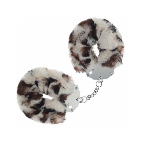 Ouch Heavy Duty Fluffy Handcuffs Snow Leopard