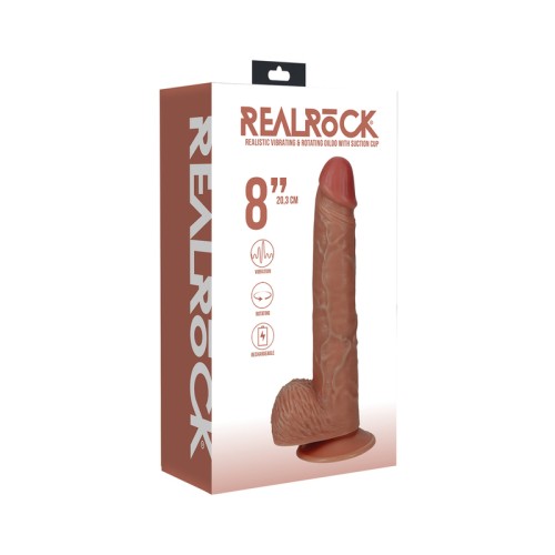 RealRock 8 in. Pene Vibrador con Testículos - Realismo Intenso