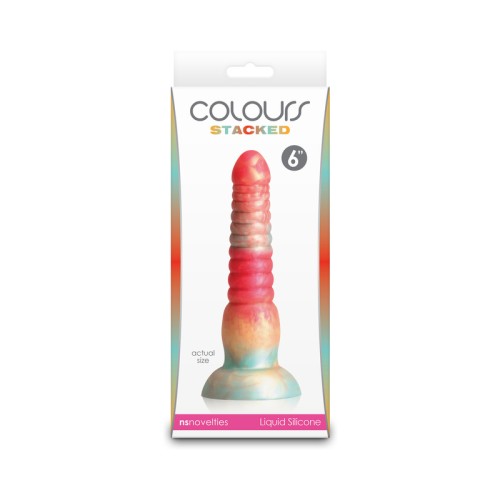 Dildo Colores Apilados 6 in. Rojo/Oro