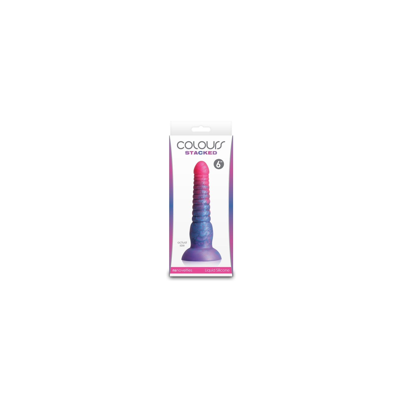 Colours Stacked 6 in. Dildo Pink/Blue