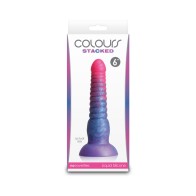 Colours Stacked 6 in. Dildo Pink/Blue