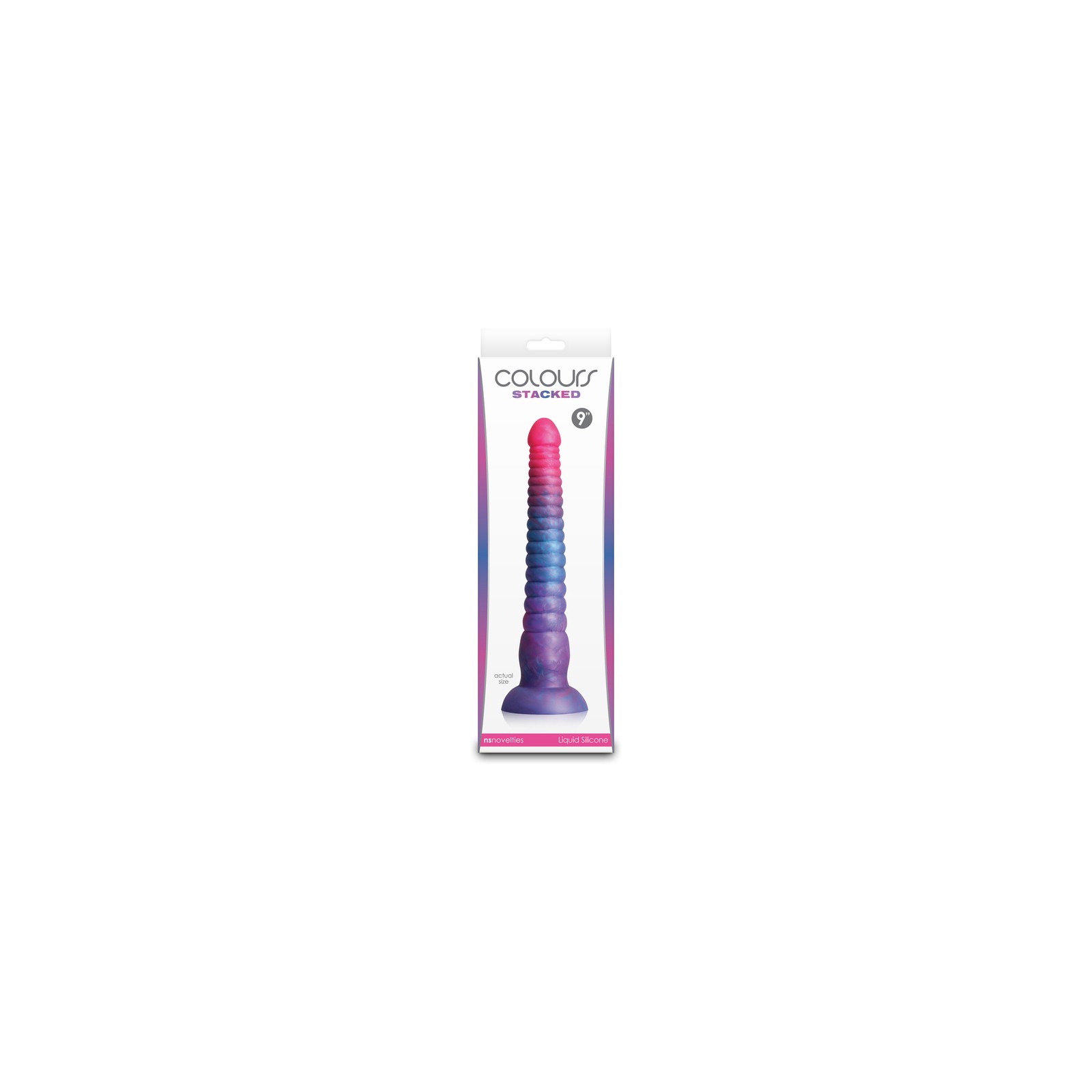 Dildo apilado de 9 in. Colores rosa/azul