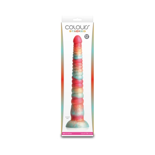 Colours Stacked 12 in. Dildo in Red/Gold