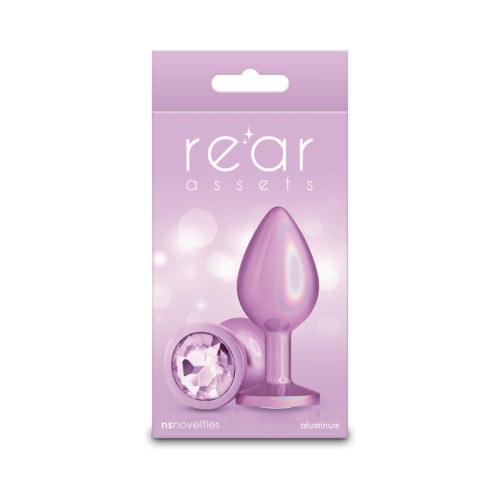 Medium Iridescent Pink Metal Plug for Anal Play