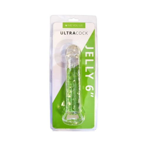 Me You Us Ultracock Dong de Jelly Transparente de 6 in. - Flexible y Firme