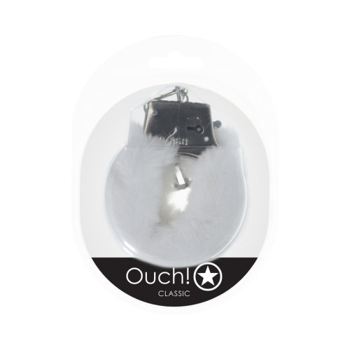 Ouch Classic Fluffy Handcuffs White