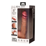 Dildo de Silicona JOCK Real Skin de 8 in. con Testículos Mediano