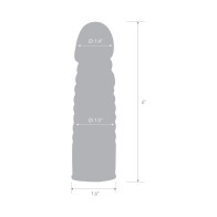 Blue Line 6 in. Ribbed Realistic Penis Sleeve Extension