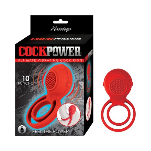 Anillo Vibrador Cockpower Ultimate Rojo - 10 Funciones