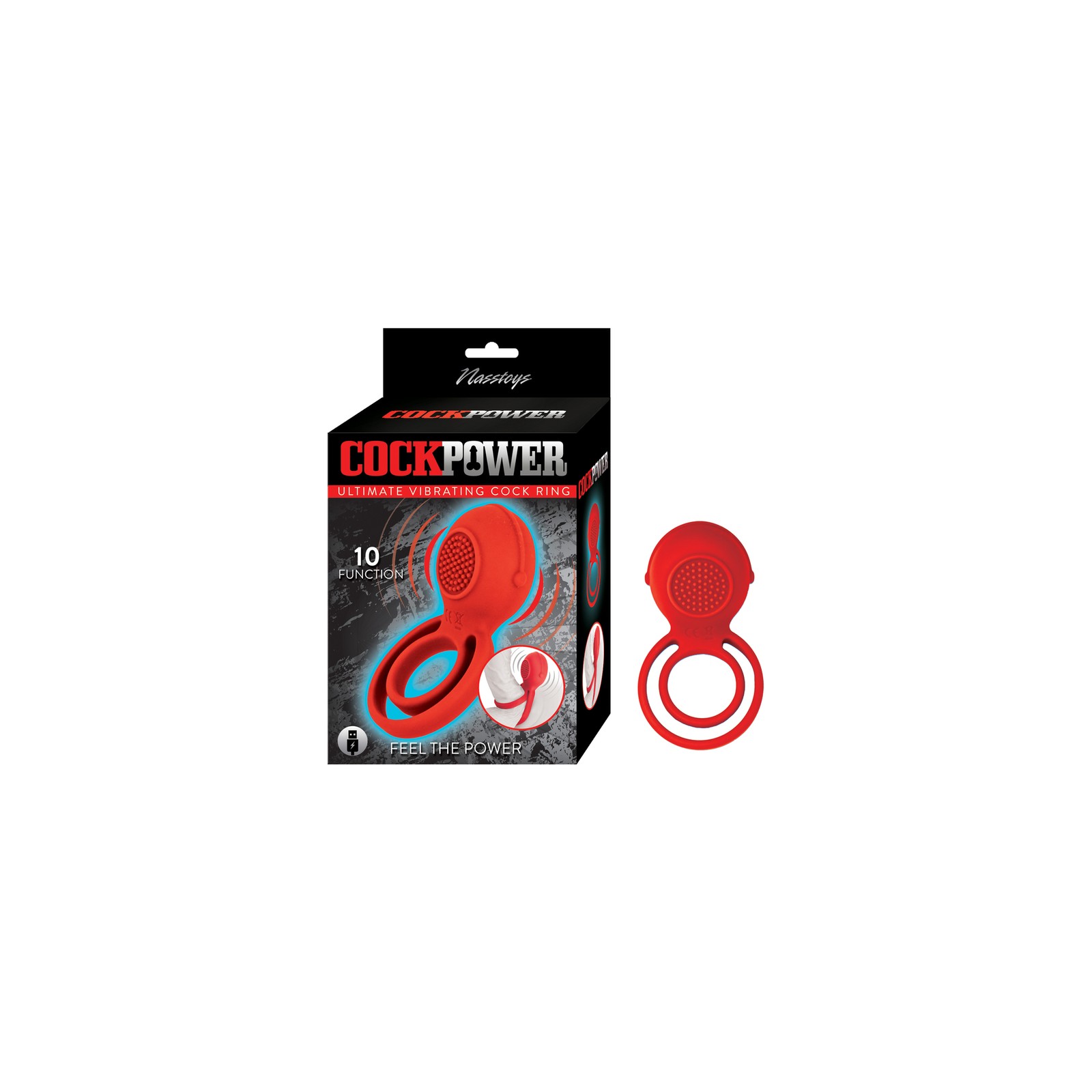 Anillo Vibrador Cockpower Ultimate Rojo - 10 Funciones