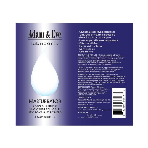 Adam & Eve 4oz Masturbator Lubricant for Ultimate Pleasure