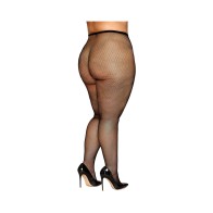 Dreamgirl Basic Fishnet Pantyhose Black Queen Size