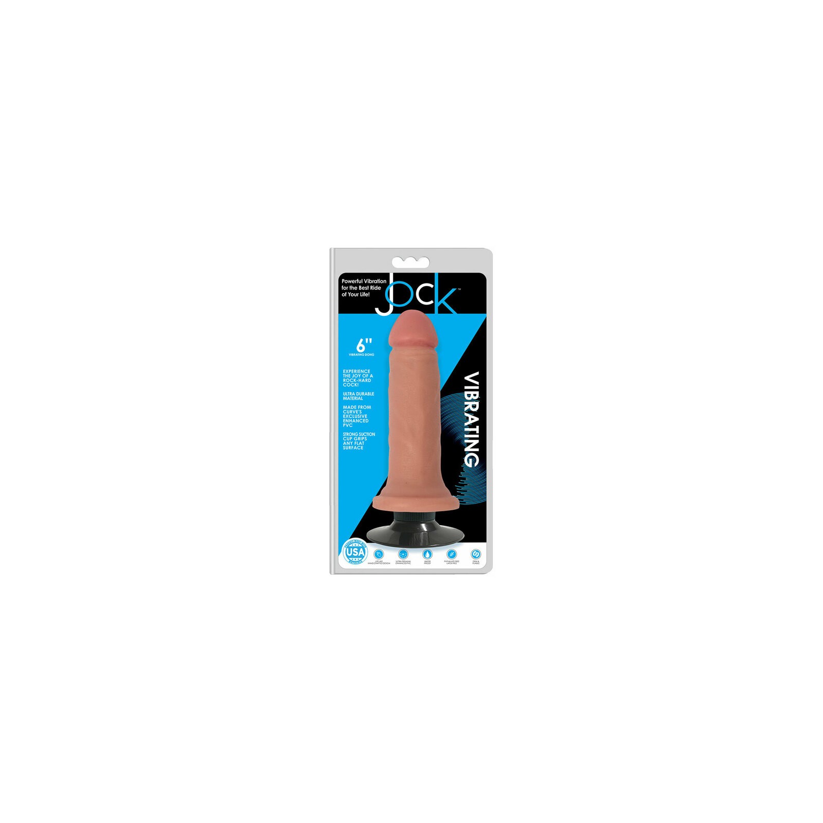 JOCK 6 in. No Balls Vibrating Dildo Light