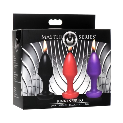 Master Series Kink Inferno Drip Candles - Black/Purple/Red