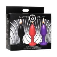 Velas de Goteo Kink Inferno de Master Series - Negro/Púrpura/Rojo