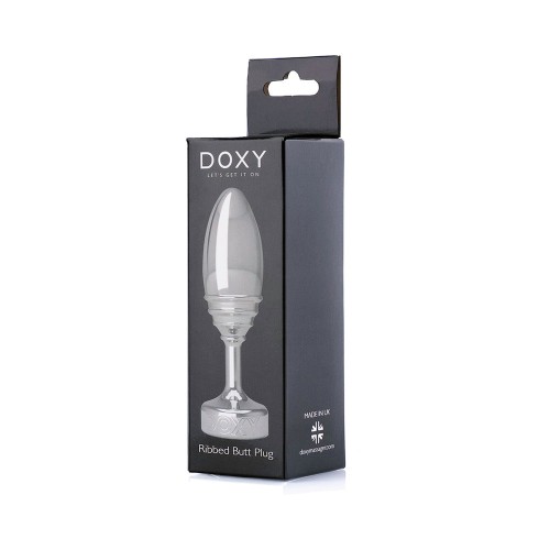 Doxy Ribbed Metal Butt Plug for Sensual Pleasure