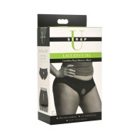 Lace Envy Crotchless Panty Harness Black - Comfort and Play