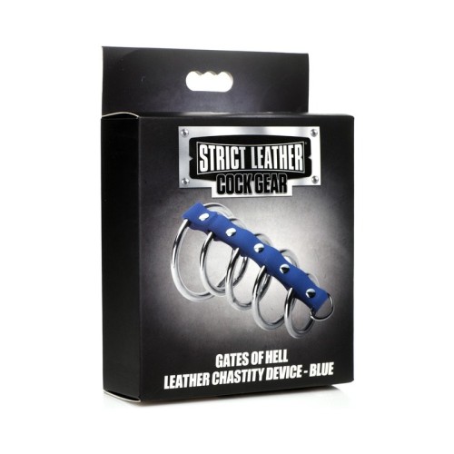 Strict Leather Cock Gear Leather and Steel Gates of Hell Blue