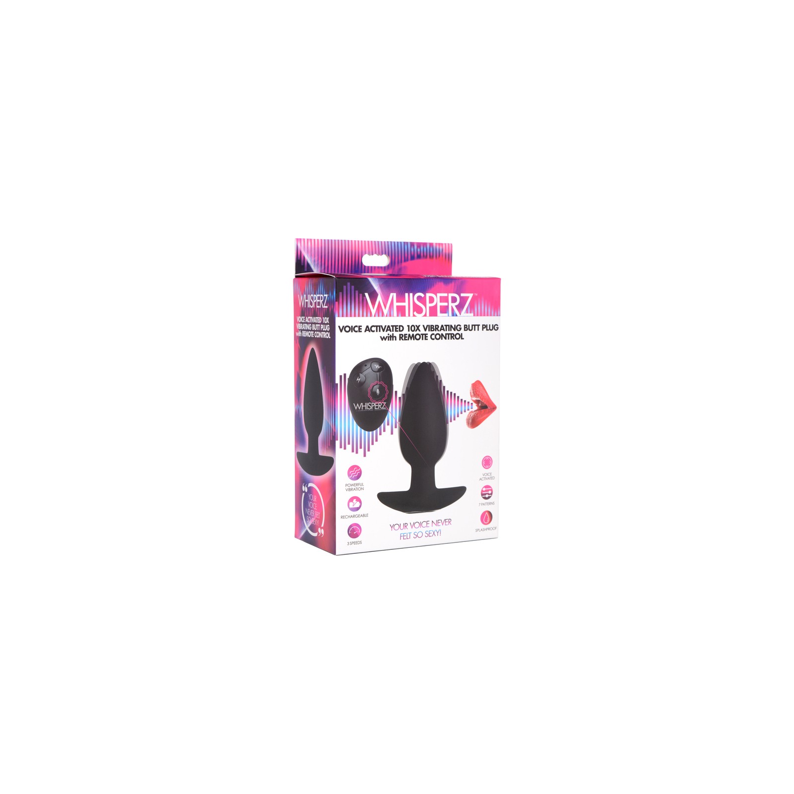 Plug Anal Vibrante Activado por Voz Whisperz con Control Remoto