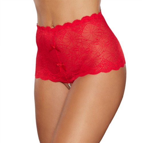 Allure Passion & Pearl High-Waisted Lace Thong for Glamorous Looks