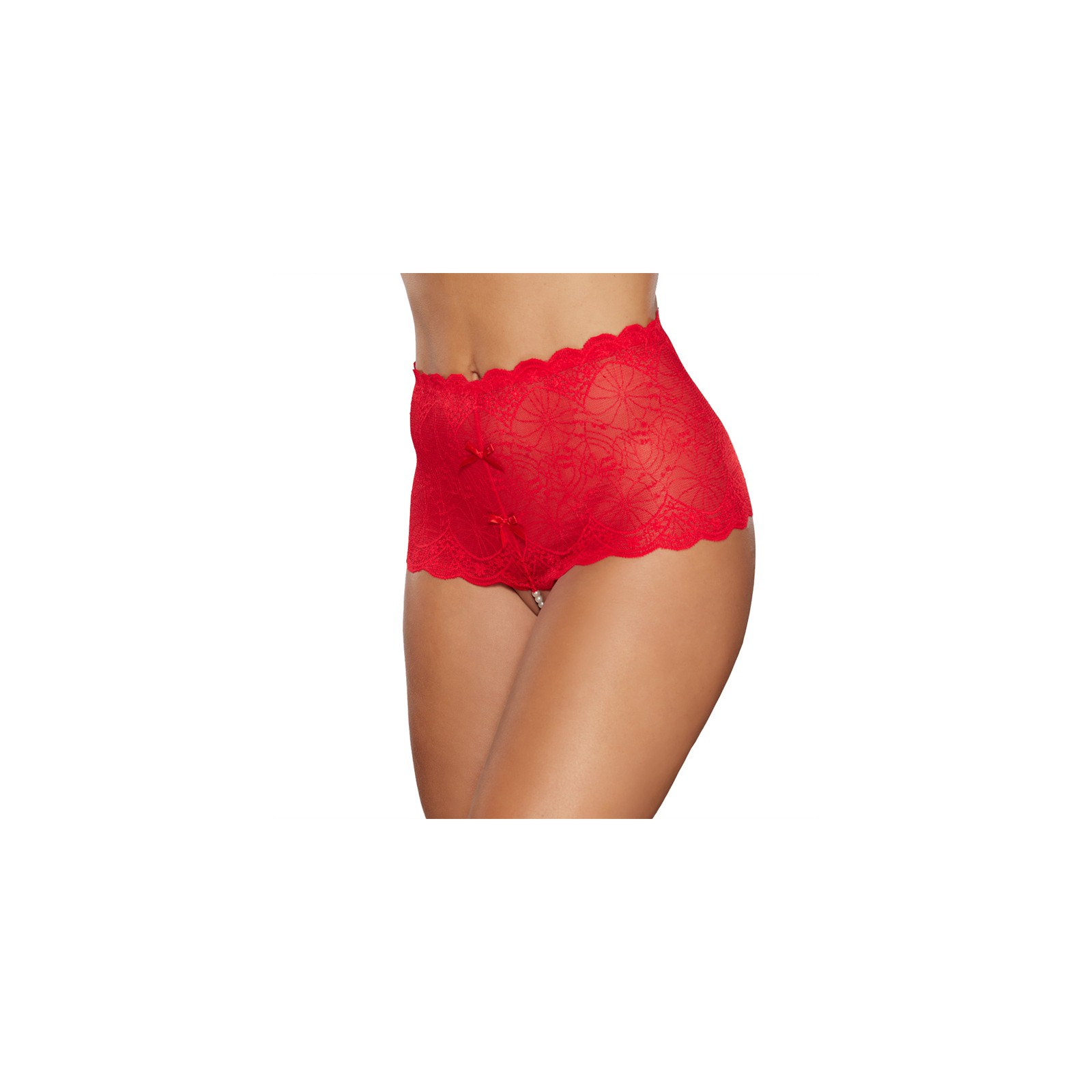 Allure Passion & Pearl High-Waisted Lace Thong for Glamorous Looks