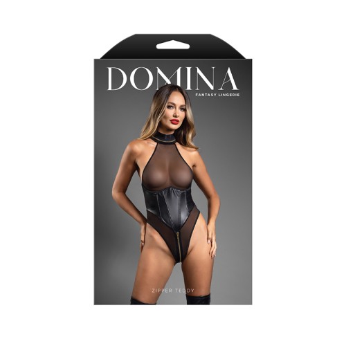 Fantasy Lingerie Domina Faux Leather Corset Teddy