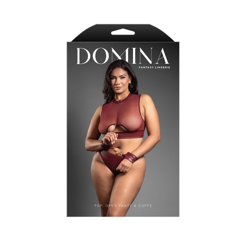 Conjunto Domina de Cuero Sintético Embossed de Fantasy Lingerie