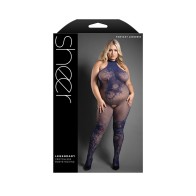 Fantasy Lingerie Crotchless Dragon Pattern Bodystocking Queen Size