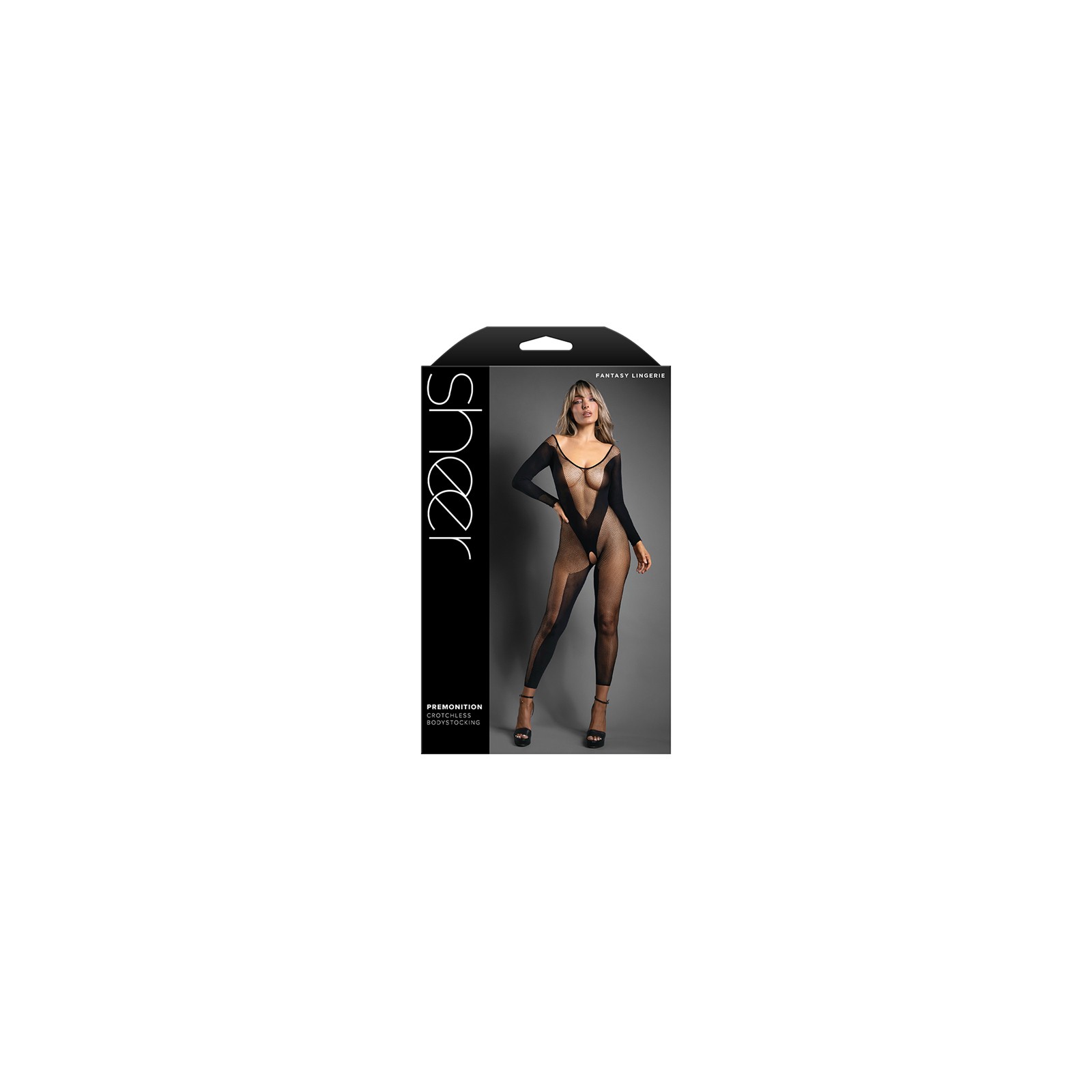 Crotchless Long Sleeve Bodystocking with Open Design