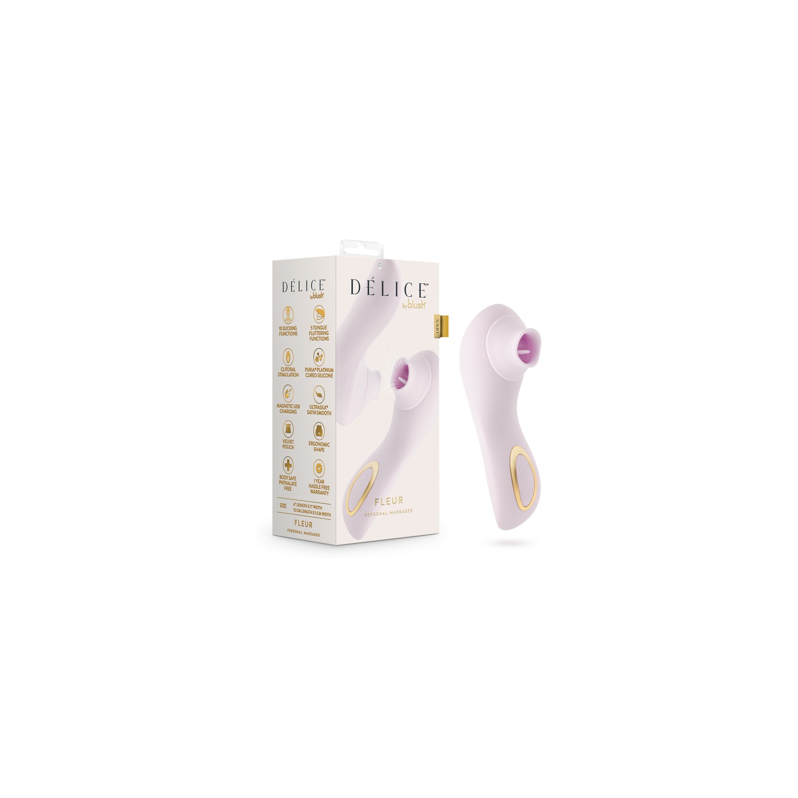 Delice Fleur Vibrador de Pulsación de Aire Lila Claro