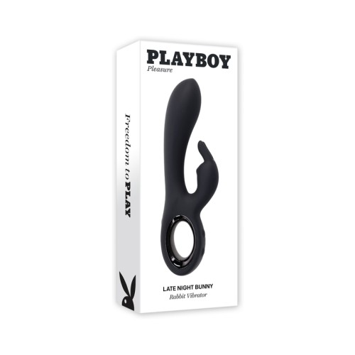 Estimulador Doble Recargable Late Night Bunny de Playboy Negro