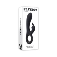 Playboy Late Night Bunny Rechargeable Dual Stimulator Silicone Black