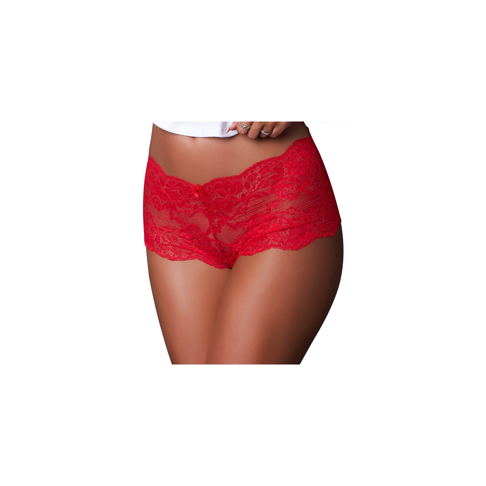 Boyshort de Encaje Sugar High Magic Silk Rojo S M