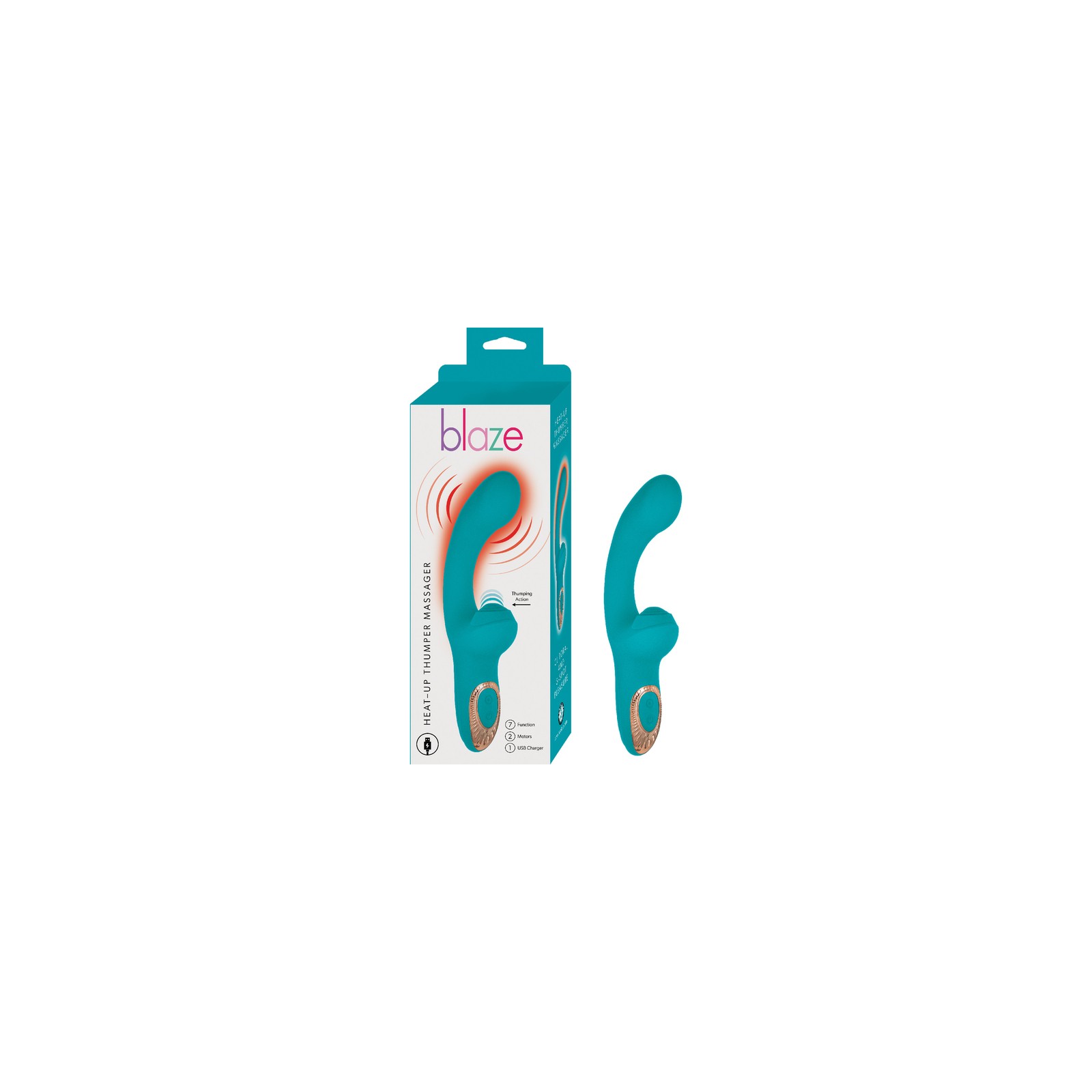 Blaze Heat-Up Thumper Massager Aqua