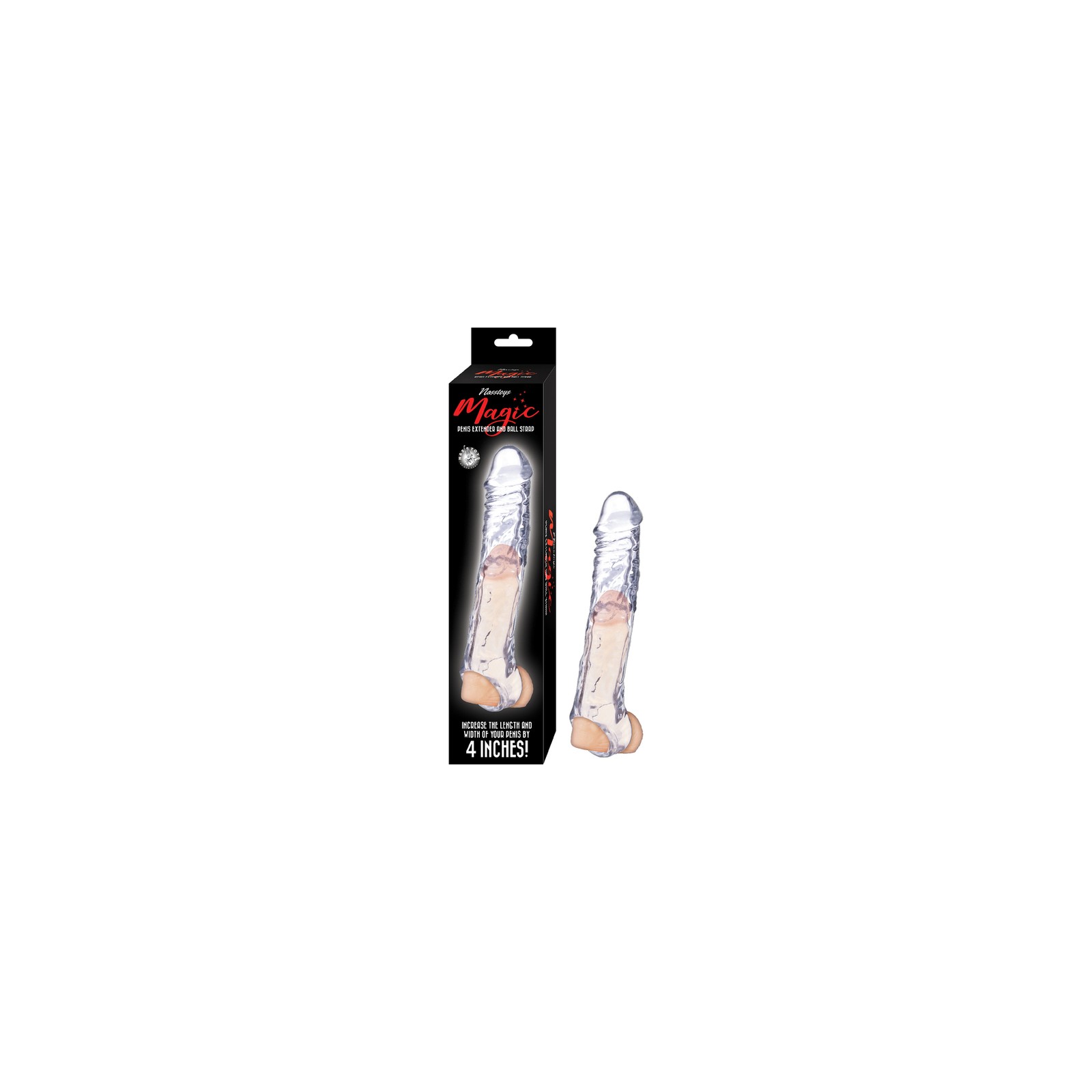 Magic Penis Extender & Ball Strap 7.5in Clear